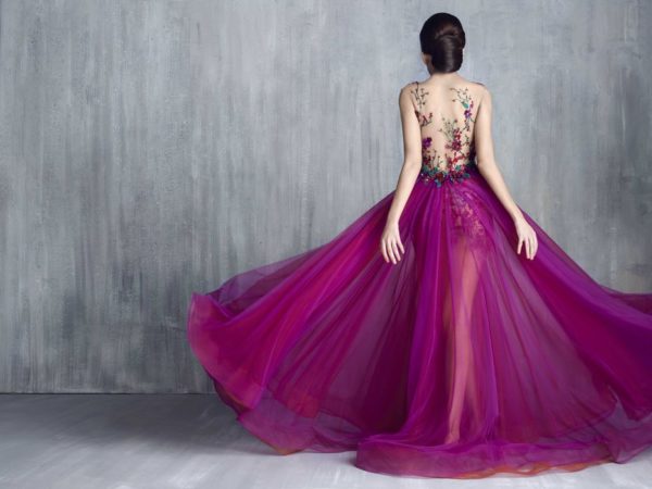 Silk embroidered dress | Tony Chaaya Haute couture