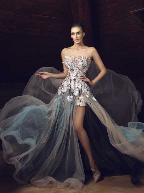 Embellished evening gown | Tony Chaaya Haute couture