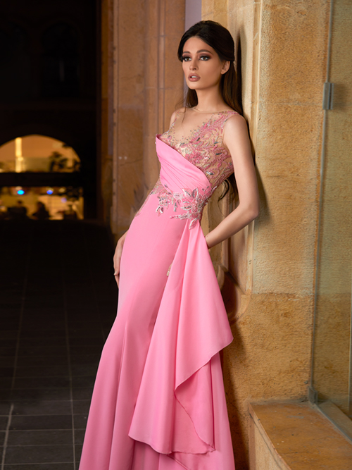 High end pink mermaid dress - Tony Chaaya Haute couture